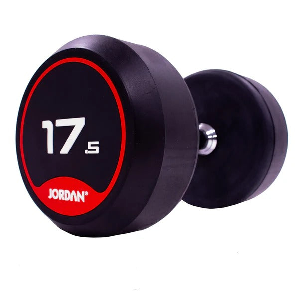 JORDAN Rubber Dumbbells - Up to 50kg (Red) - GymSphere