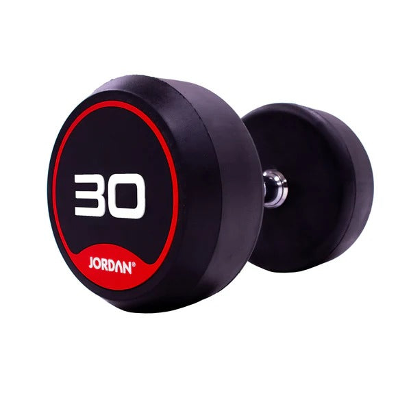 JORDAN Rubber Dumbbells - Up to 50kg (Red) - GymSphere