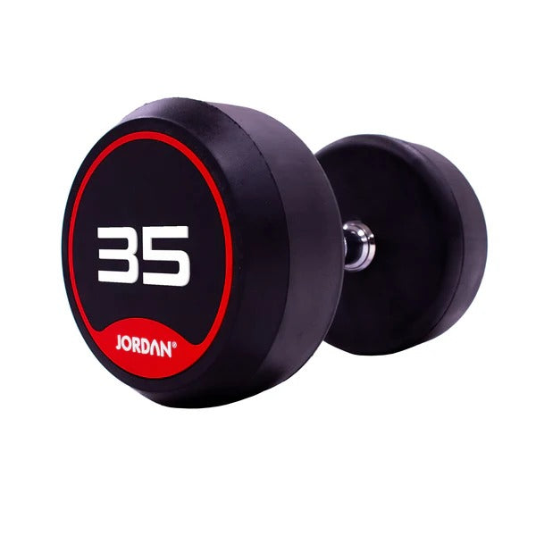 JORDAN Rubber Dumbbells - Up to 50kg (Red) - GymSphere
