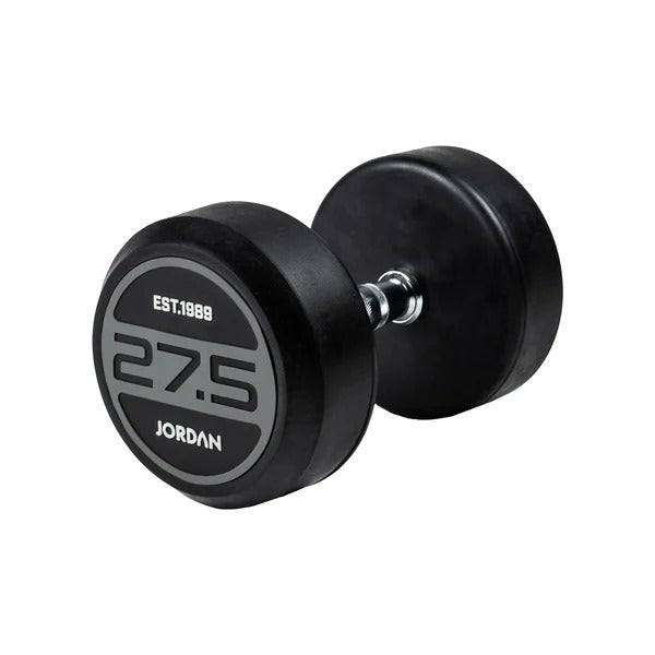 JORDAN Rubber Dumbbells - Up to 50kg (Grey) - GymSphere