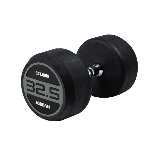 JORDAN Rubber Dumbbells - Up to 50kg (Grey) - GymSphere