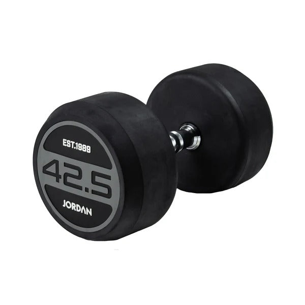 JORDAN Rubber Dumbbells - Up to 50kg (Grey) - GymSphere