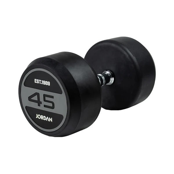 JORDAN Rubber Dumbbells - Up to 50kg (Grey) - GymSphere