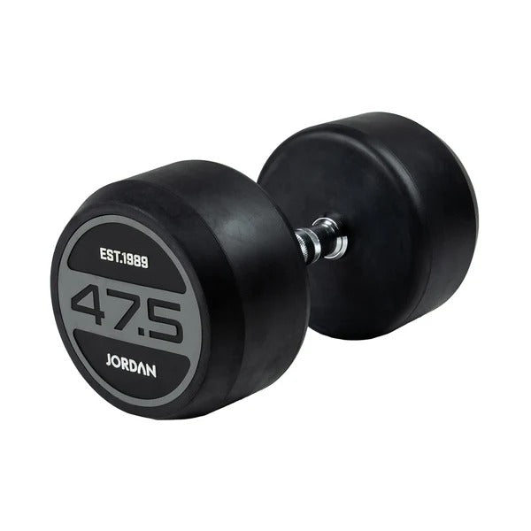 JORDAN Rubber Dumbbells - Up to 50kg (Grey) - GymSphere
