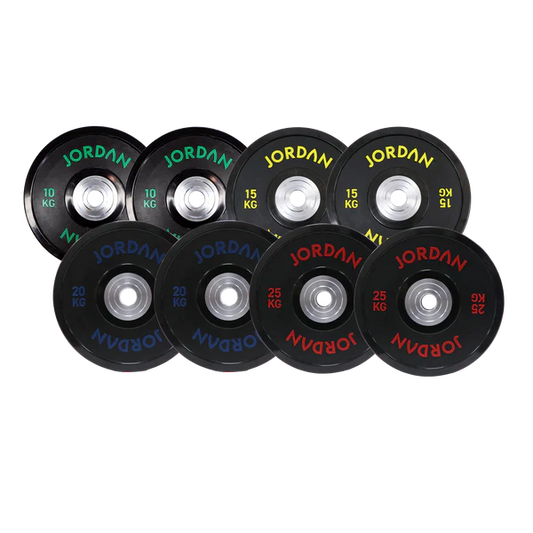 JORDAN Black Urethane Competition Weight Plate - Coloured Text - GymSphere