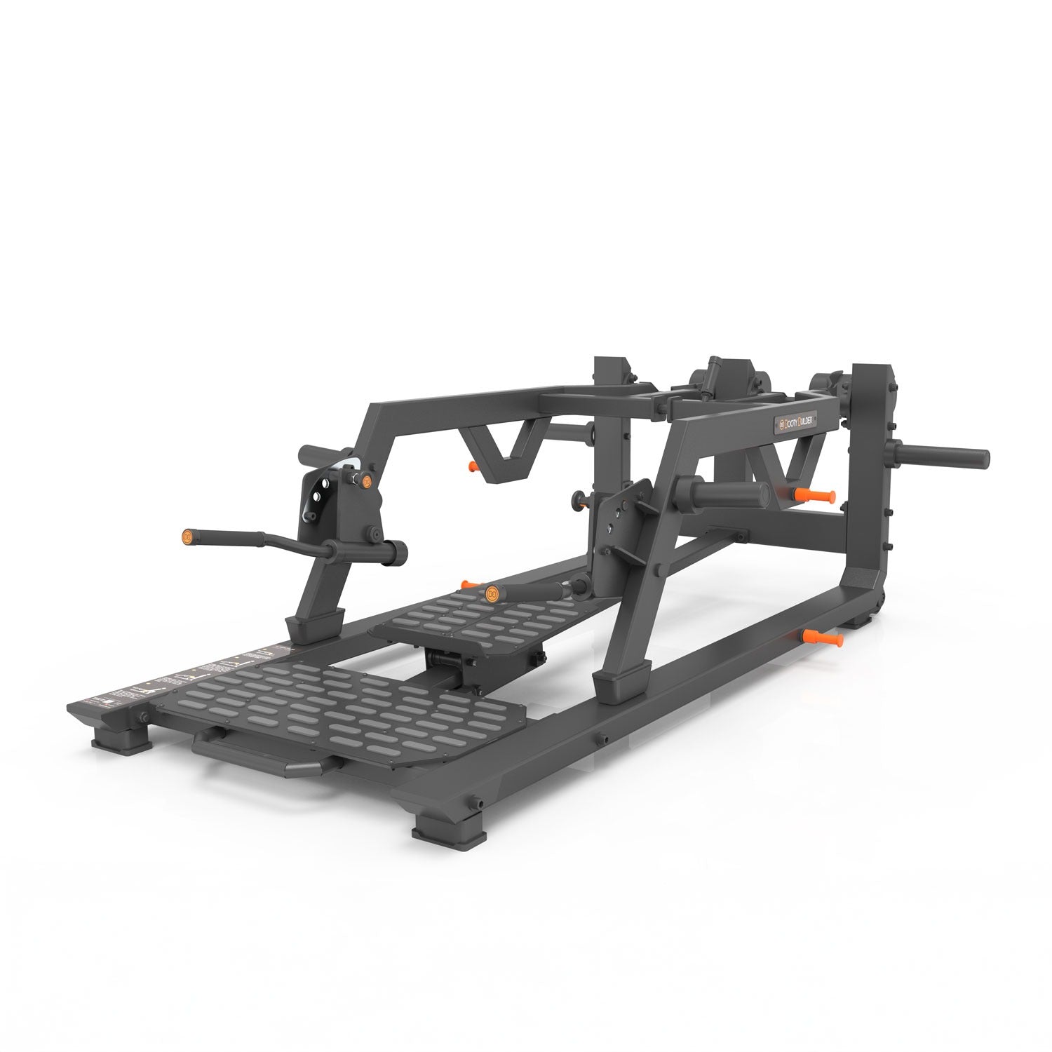 Black exercise machine on a white background