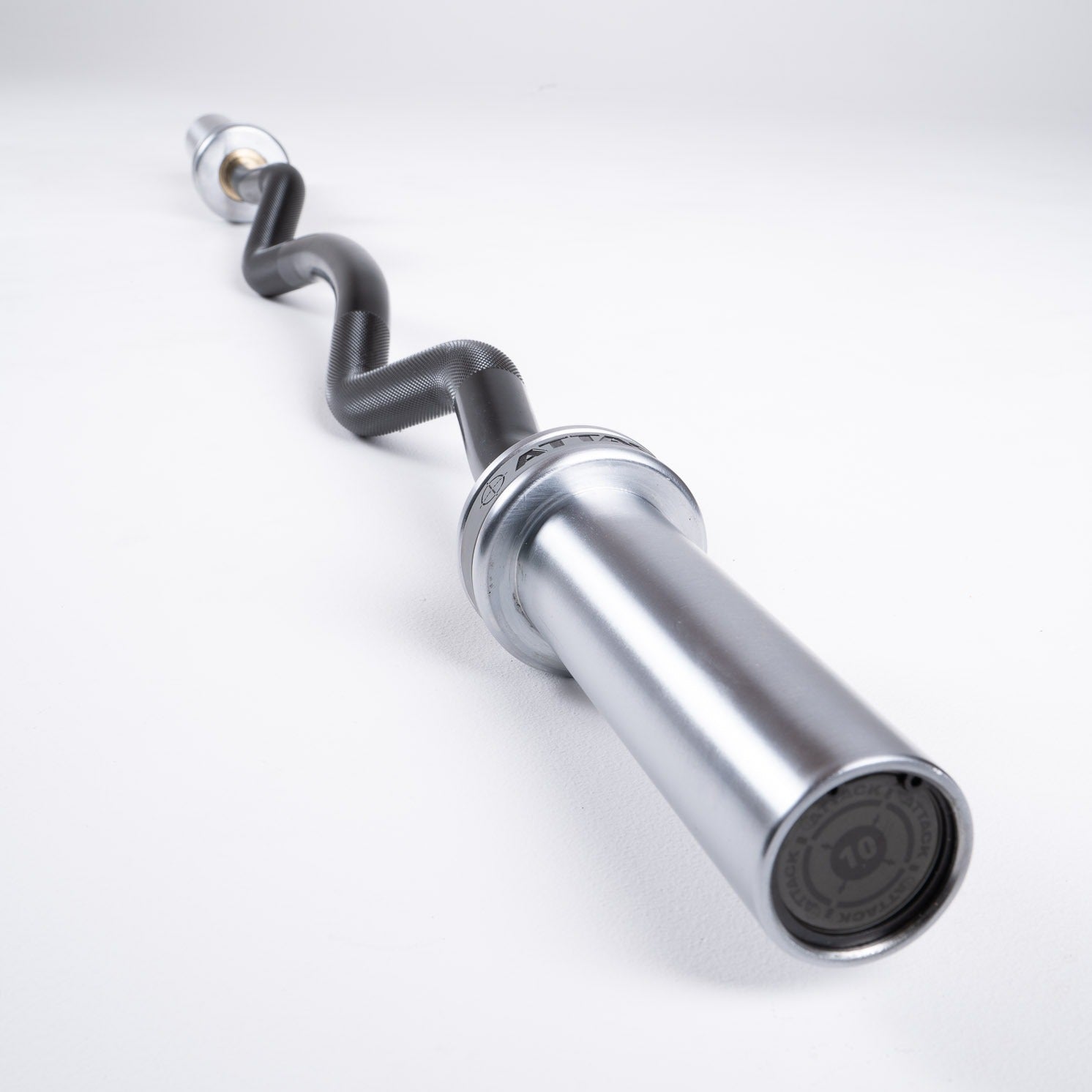 Attack Fitness Olympic EZ Curl Bar – Ceramic Coated Black - GymSphere