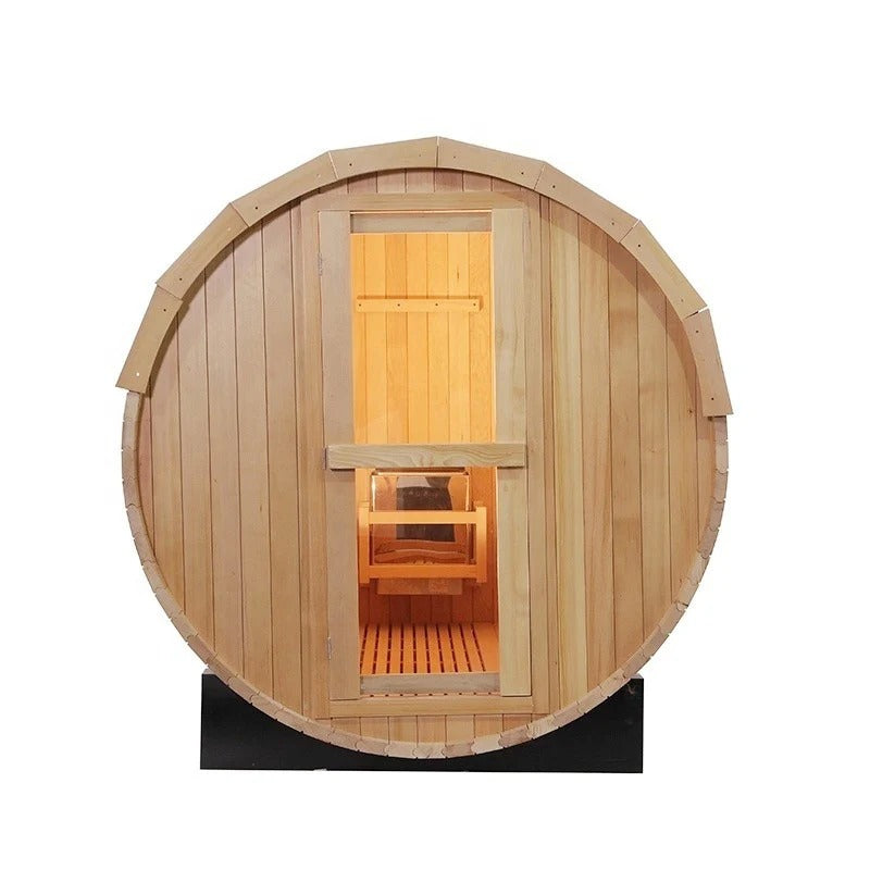 CenturaHeat 4-6 Person Outdoor Wood Barrel Sauna - GymSphere
