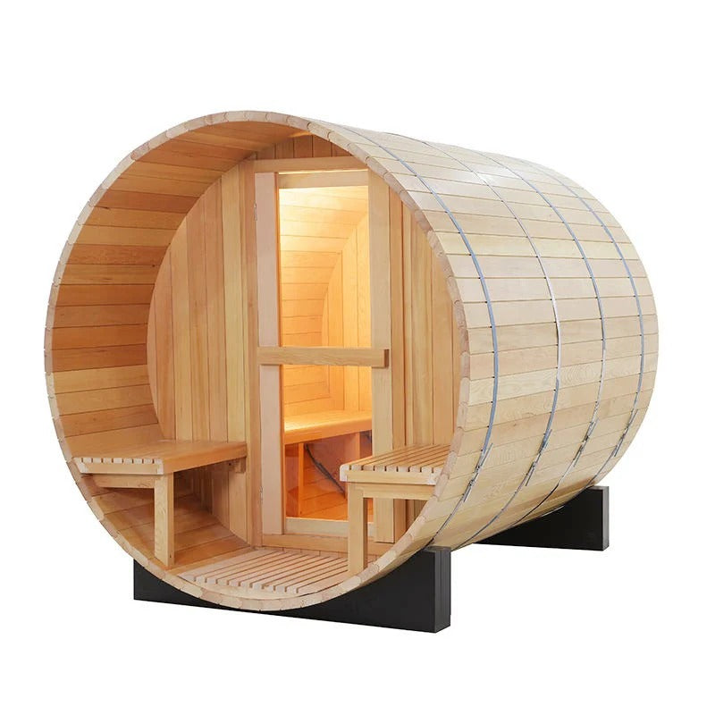 CenturaHeat 4-6 Person Outdoor Wood Barrel Sauna - GymSphere