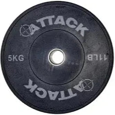 Attack Strength Olympic Solid Rubber Black Bumper Plates - GymSphere