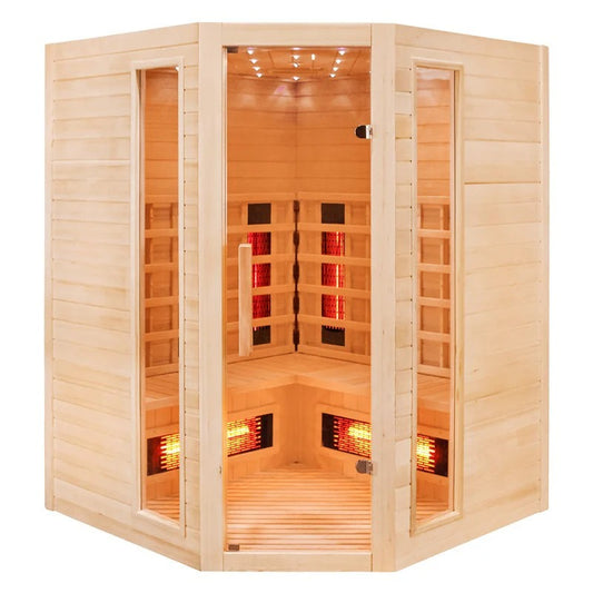 CenturaHeat 4-5 Person Diamond Corner Indoor Sauna - 3500W - GymSphere