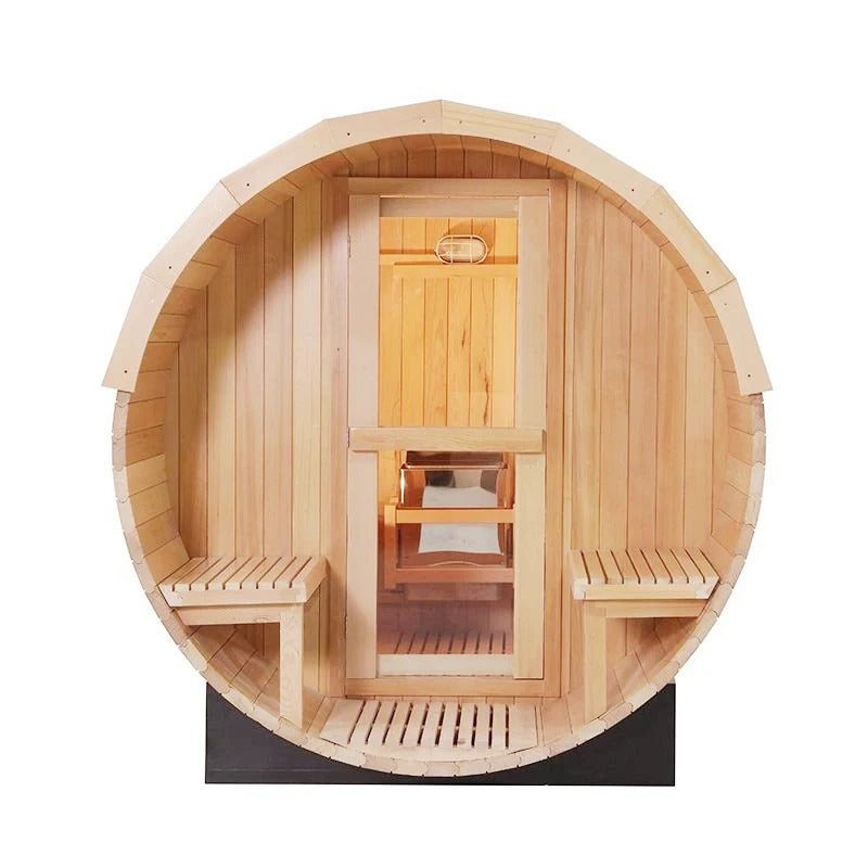 CenturaHeat 4-6 Person Outdoor Wood Barrel Sauna - GymSphere