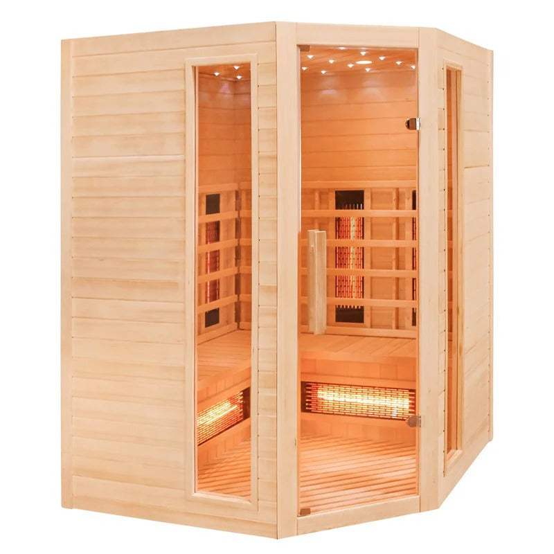 CenturaHeat 4-5 Person Diamond Corner Indoor Sauna - 3500W - GymSphere