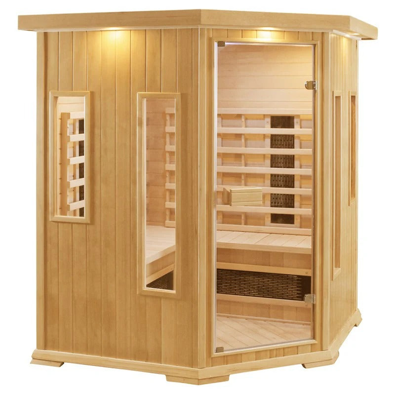 CenturaHeat 4-5 Person Diamond Corner Indoor Sauna - 3000W - GymSphere