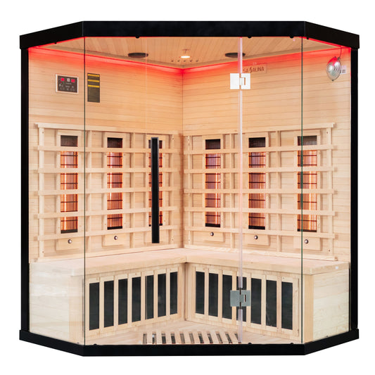 UK-Lux: 4 Person Corner Far Infrared Sauna